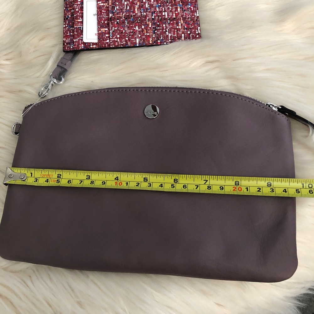NWT Lodis purple leather wristlet with card case wallet - Picture 9 of 10